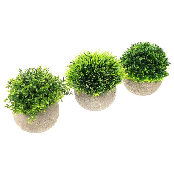 

decorative flowers & wreaths 3pcs artificial potted plant fake landscape accessories green