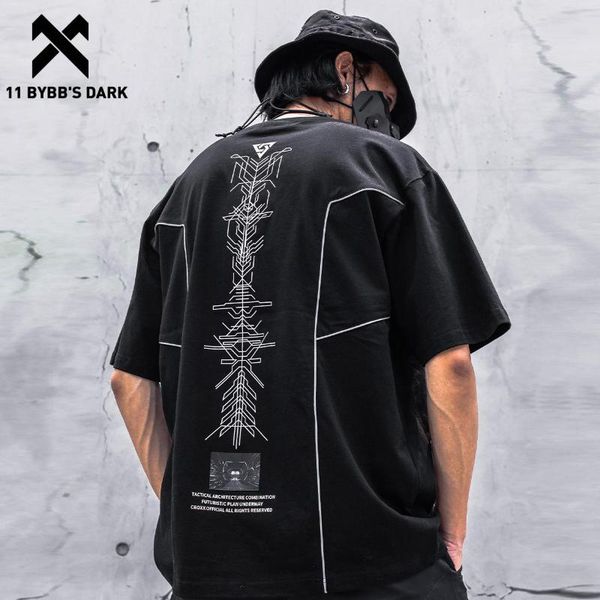 

men's t-shirts 11 bybb's dark hip hop t-shirt mens techwear print loose short sleeve shirts 2021ss streetwear cotton harajuku tshi, White;black