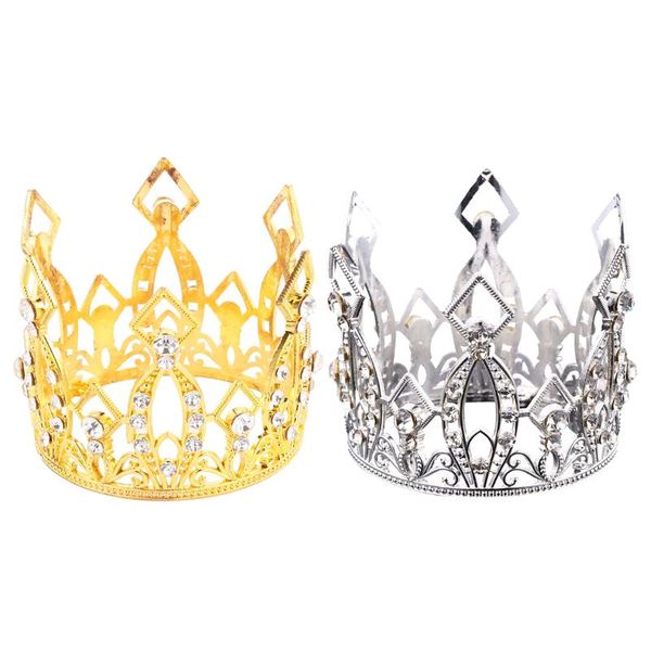 

hair clips & barrettes 2pcs birthday cake crown decoration adornment, Golden;silver