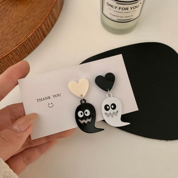 

stud funny personality halloween ghost earrings super fairy fashion korean temperament ear no pierced clip, Golden;silver