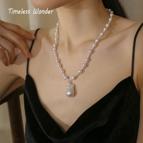 

chokers timeless wonder gorgeous natural pearl geo choker necklace women jewelry punk ins boho designer goth fancy wedding gift 5126, Golden;silver