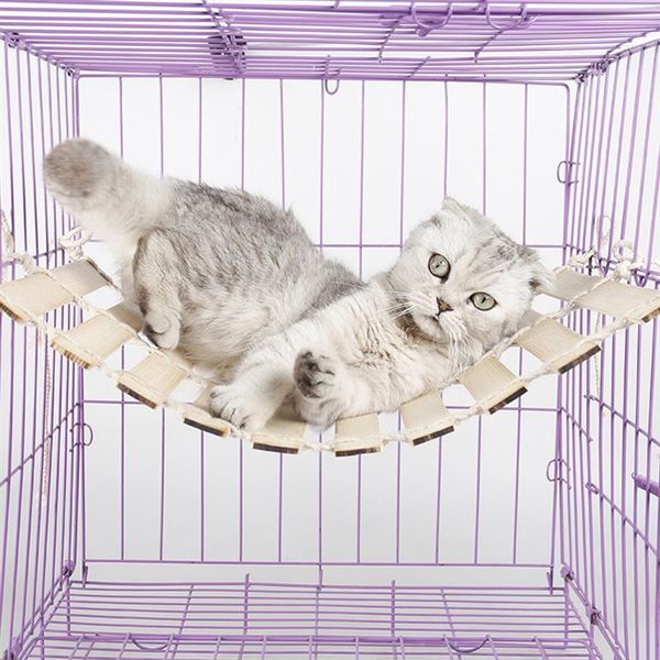 

cat beds & furniture pet hammock hanging bamboo sleeping resting bed summer cool for kitten puppy cats supplies