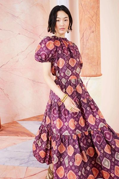 

ull* johnso* 21 spring silk printed ball gown ankel length bohemian skirt skirts, Black
