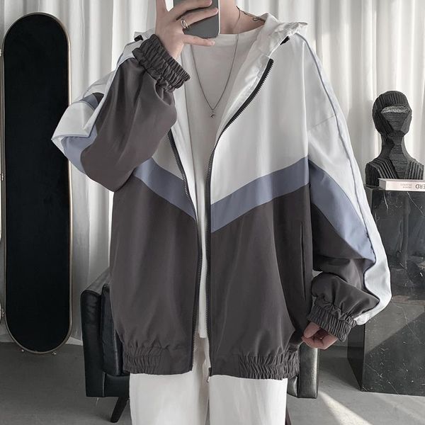 

2021 spring new casual sports hooded jackets for men style campus sportswear style loose coats and jackets women 0228-1, Black;brown