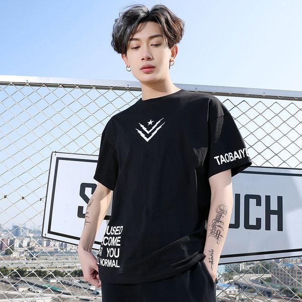 

2021 t-shirts new arrival men cool print cotton 3d skull shirts short sleeved breathable tshirt undershirt fitness 3x2v, White;black