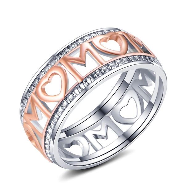 

wedding rings fashionable rose gold color ring classic exquisite temperament love female models mother hand jewelry mother's day gift, Slivery;golden