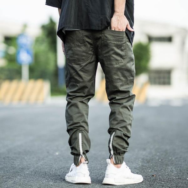 

spring mens jogger pants leggings casual solid loose cargo sweatpants men hip hop streetwear harajuku trouser drawstring trendy, Black