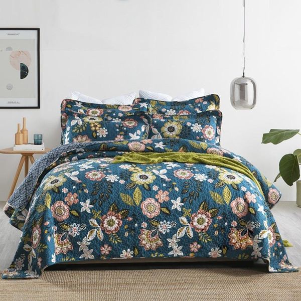 

comforters & sets chausub bedspreads quilt set 3pcs cotton quilts quilted bed cover pillowcase printed coverlet king queen size summer blank