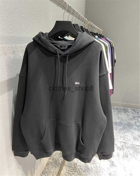 

designers hoodies balencaigass sweaters high version 22fw autumn and winter new embroidered bb printed fleece hoodie couple, Black