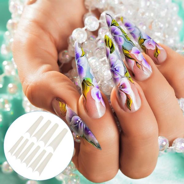 

false nails 500pcs artificial nail patch full tips fake cover art design, Red;gold