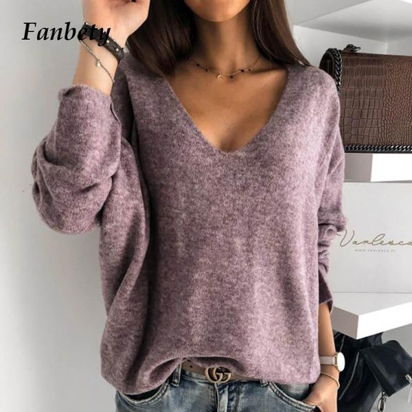 

women's sweaters lady v neck pullovers women long sleeve casual solid knitted autumn winter warm sweater jumper mujer drop, White;black