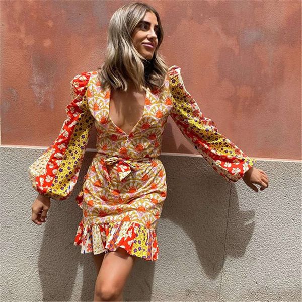 

printed drs men's long sve shoulder pad lace up zipper ruffle skirt, Black;gray