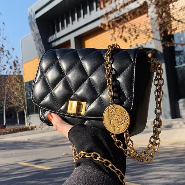 

evening bags lattice square crossbody bag 2021 fashion pu leather women's designer handbag chain shoulder messenger