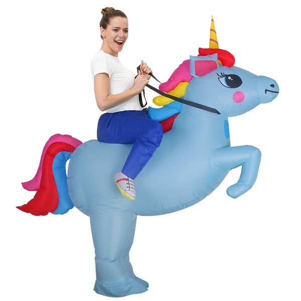 

mascot doll costume kids unicorn inflatable costume purim party dress halloween costumes children outfit carnaval performance clothes, Red;yellow
