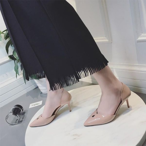 

dress shoes fashion candy color pumps high heel women thin slip on party wedding pointed toe shallow mouthy21-40, Black