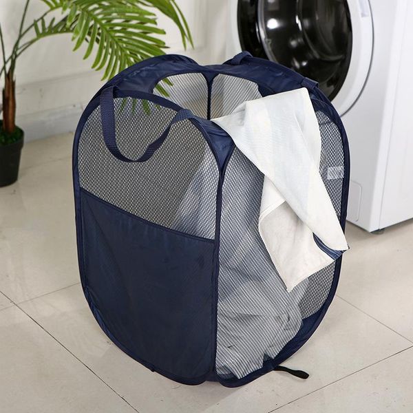 

foldable laundry basket large net breathable dirty clothes storage basket durable bag organizer for clothes home laundry hamper