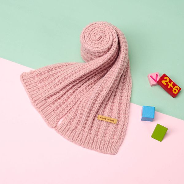 

south korea's new pure color knitted wool children's autumn and winter girl's baby candy warm scarf, Blue;gray