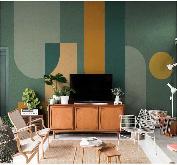 

wallpapers modern simple abstract geometric lines light luxury tv background wall paper 8d waterproof cloth