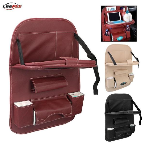 

car organizer pu leather seat back storage bag travel mini table tray caravan van trailer truck off road 4x4 auto accessories