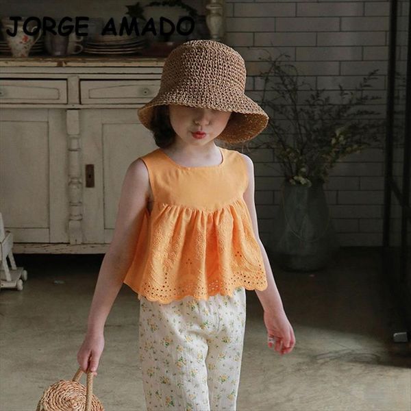 

summer teenagers girls waistcoats bow sleeveless ruffles vest blouses cute style children clothes e615, Camo
