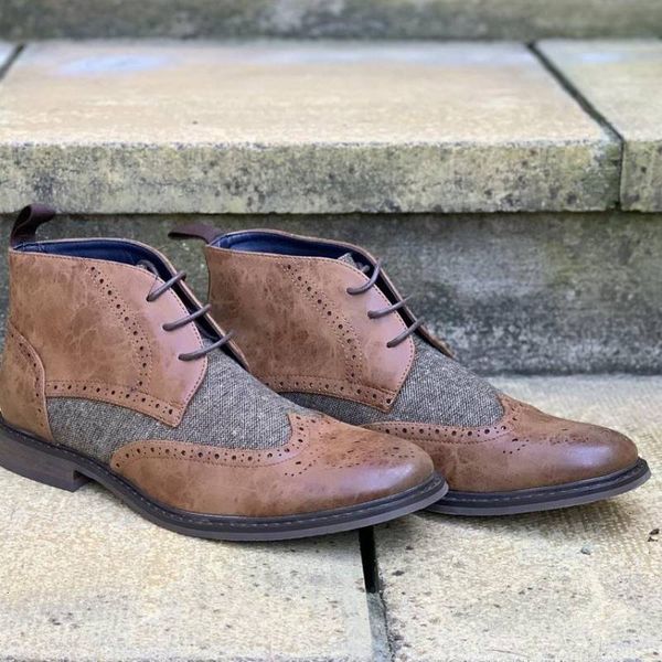 

dress shoes men's leather boots pu kr051, elegant sculpted with classic lace, casual ankle and fashion, winter combat 557k, Black