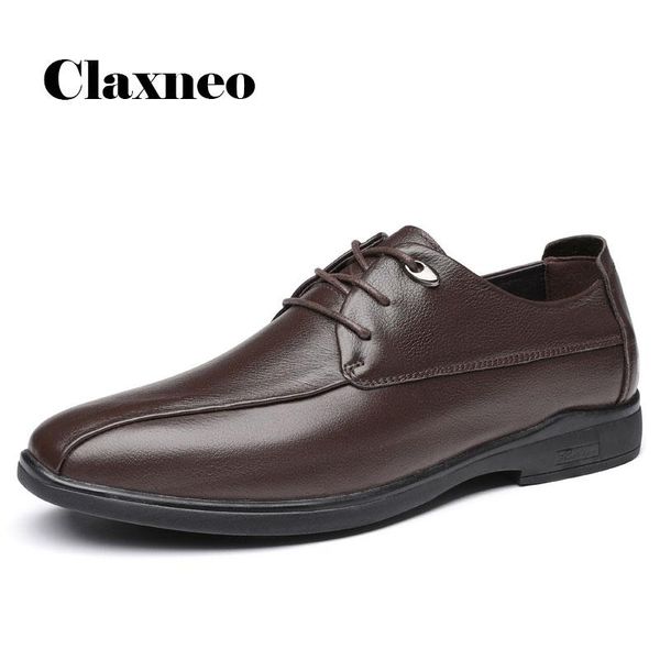 

dress shoes man formal shoe 2021 spring autumn men's wedding footwear male social derby oxfords genuine leather black brown