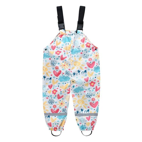 

jumpsuits teen kids waterproof rain boys girls clothes cotton lining rompers straps jumpsuit 2-11 years toddler clothing, Blue