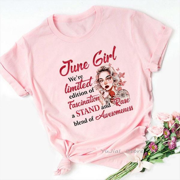 

june jnly october november women girl graphic print tshirts were limited endition of fascination makeup t shirt femme, White