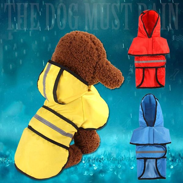 

dog apparel pu pet raincoat reflective rain coat large clothes waterproof breathable poncho rainy season supplies puppy jackets
