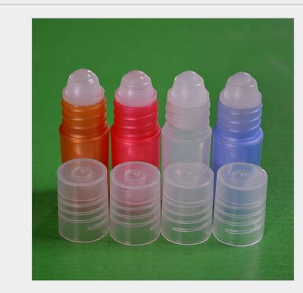 2021 3ml rolo de plástico na garrafa recarregável óleo essencial de óleo de brilho de brilho de vidro rolos de vidro roll na garrafa limpar tampão de viagem portátil