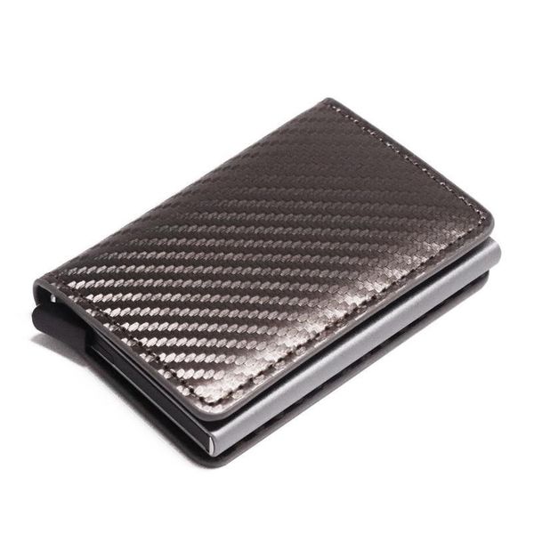 

bycobecy carbon fiber card holder wallets men brand rfid black magic trifold leather slim mini wallet small money bag ma qylnua