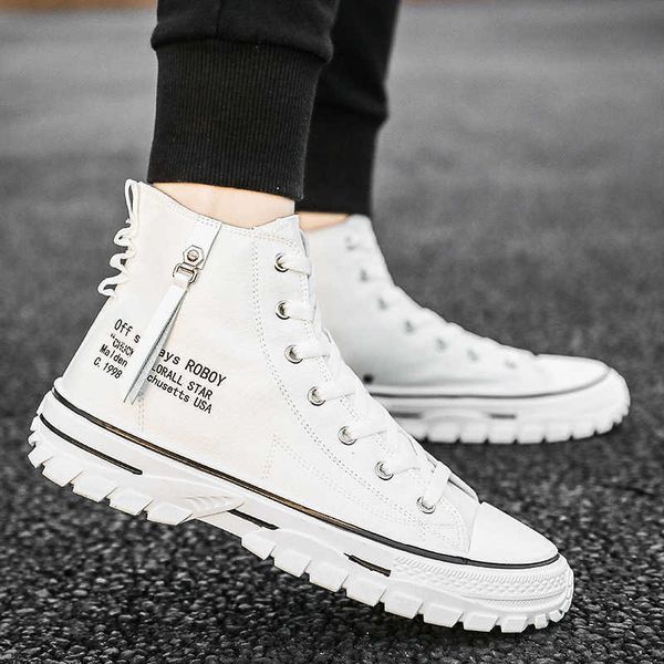 

men's shoes 2021 korean men's outdoor casual fashion trend youth thick soled high board