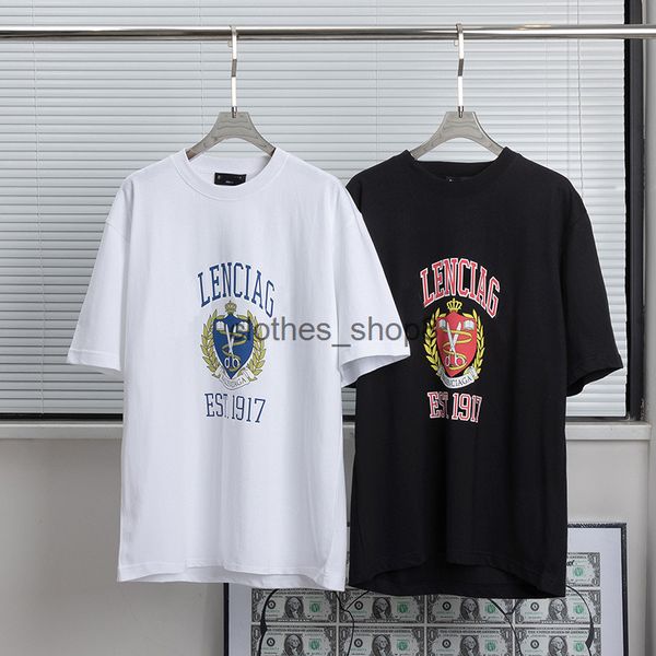

classic designer t shirts balencaigass men's sweaters hoodies 2022 and wo paris alphabet spring summer burst shield printing short slee, White;black