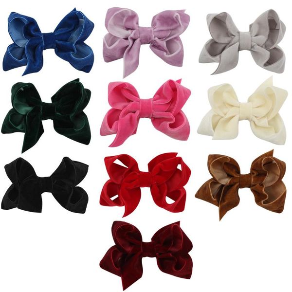 

2021 new boutique handmade colorful solid ribbon grosgrain hair bow with clips large hairpins hairclips hair accessories, Slivery;white