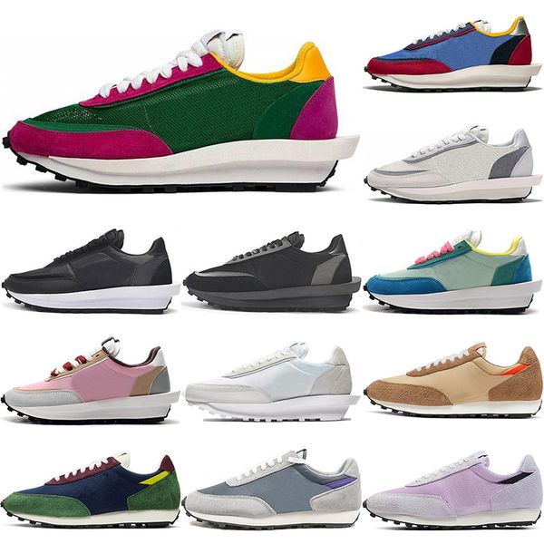 

new running shoes men women ldv sacai white nylon wheat black blue red colleage orange dynamic yellow green hyper grape lavender mist sneake