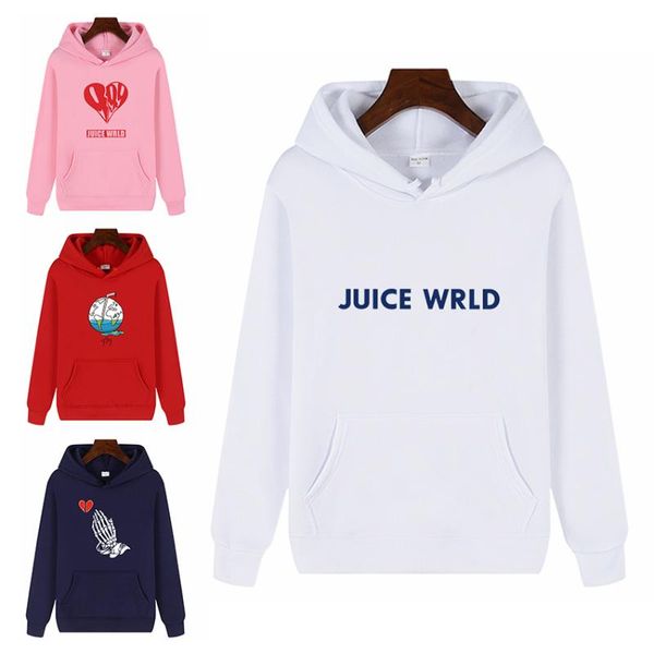 

men's hoodies & sweatshirts juice wrld print hoodie fall/winter street harajuku hip hop casual fleece warm and women's pullover ov, Black