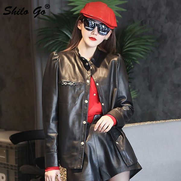 

women's leather & faux b, Black