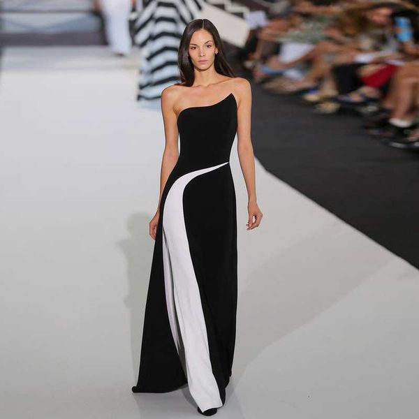 

luxury party evening dress 2021 autumn and winter women's strapls sleevels slim, White;pink