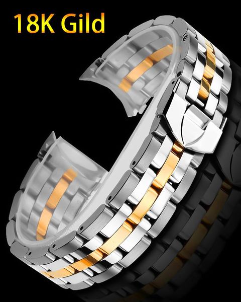 

watch bands 18k gold wrapped band suitable for dituo junyu 5600 chain 2021mm fine steel male, Black;brown