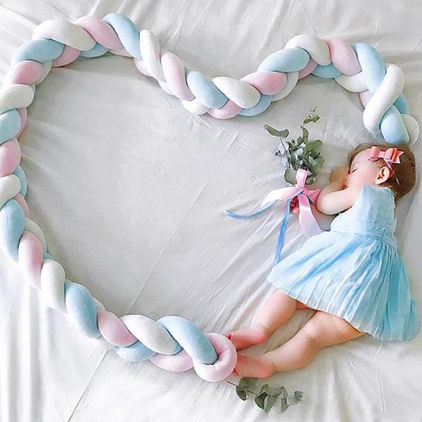 

soft baby bed bumper crib pure weaving plush knot sides baby activity fence bed bumper bumpers crib protector pillow kids