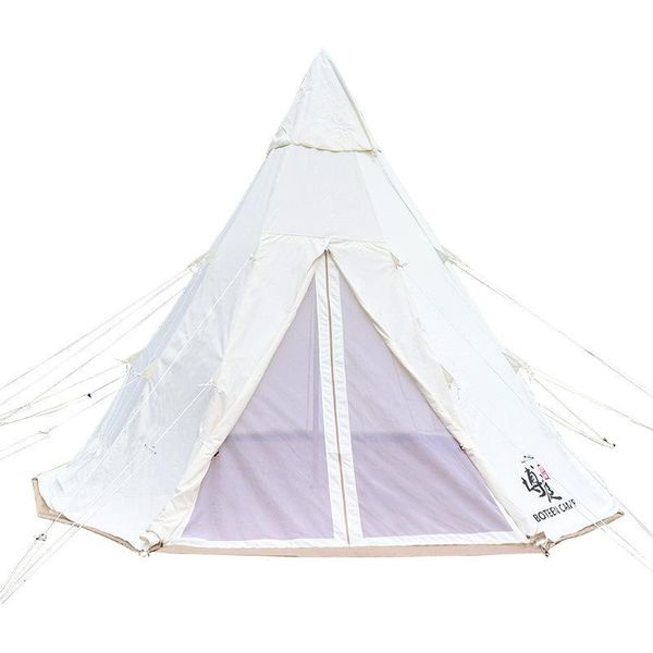 

tents and shelters light luxury camping tent cotton oxford cloth pyramid big space 3-4 persons outdoor picnic windproof family party hunting
