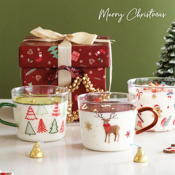

mugs christmas gift with box water cup girls large capacity breakfast glass couple