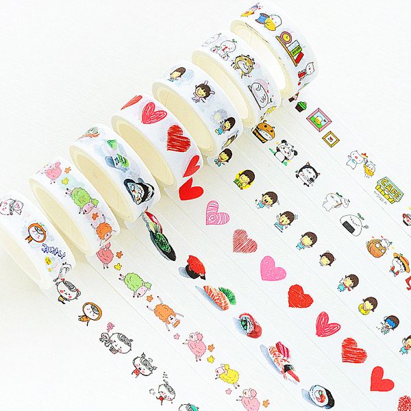 

3pieces/lot 1pcs pure fresh 15mm x 5m cute lotkawaii flower food animals decorative washi tape diy scrapbooking masking school office s 2016