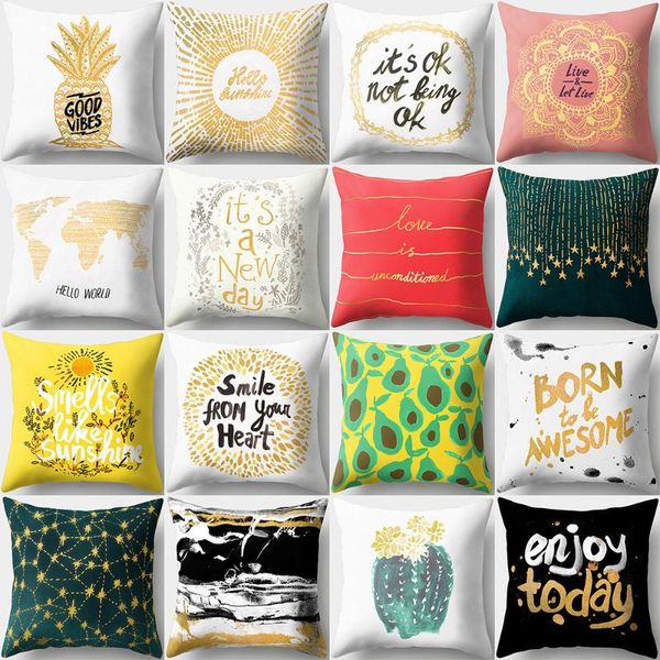

cushion/decorative pillow 18" simple geometric nordic letter case bedroom living room soft cushion cover sofa home decorative pillowcas