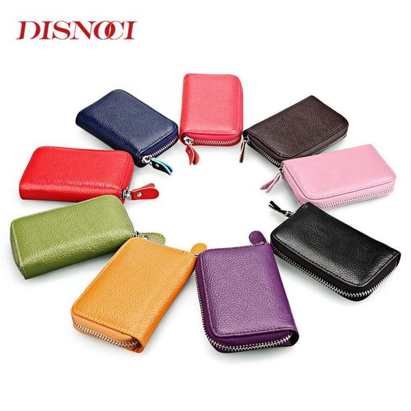 

card holders disnoci genuine leather holder wallets female women purse, Brown;gray