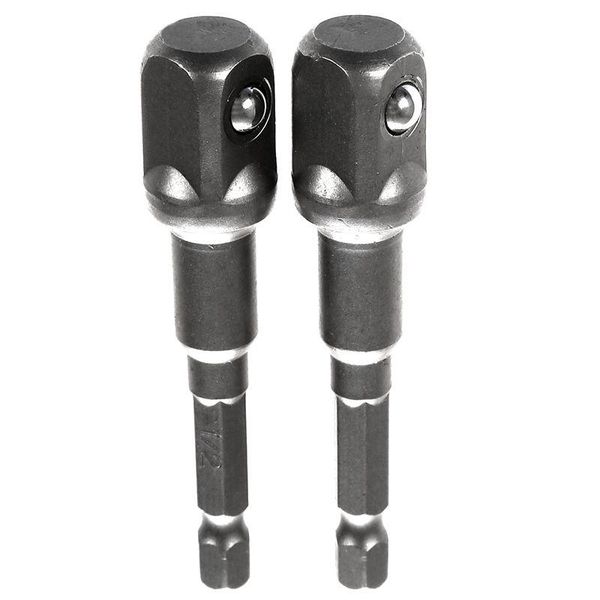 

hand & power tool accessories drill 1/4-inch shank 1/2-inch impact driver socket adapter 2 pcs