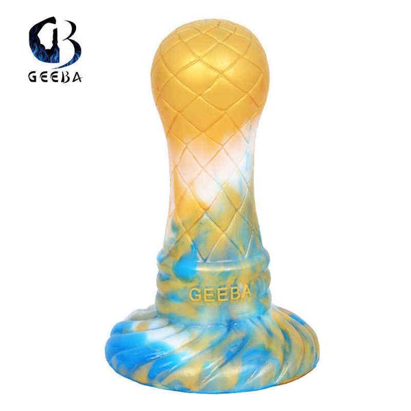 NXY Dildo Giocattoli anali Geeba Nuovo dispositivo di masturbazione a testa tonda Colore Silicone liquido Spina grande Adulto g Spot Cortile Espansione Giocattolo divertente 0225