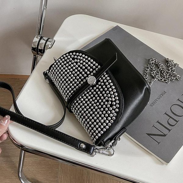 

shoulder bags niche design bright diamond handbags 2021 chain messenger bag bucket underarm dual-use width: 20cm