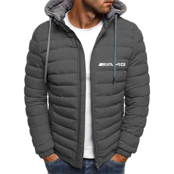 

new 2021 zipper men's amg coats warm thick comfortable decal ets casual hooded overcoats brand clothing, Black