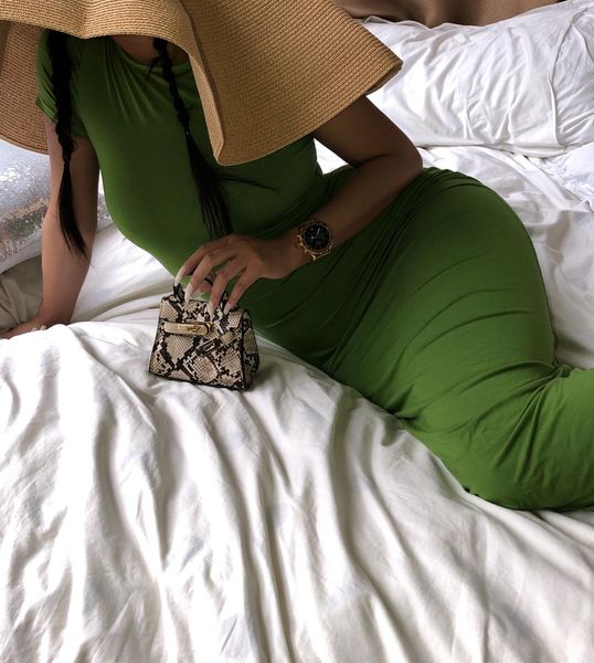 

women pink bodycon maxi long dress good stretchy slimming outfits drop shipping, Black;gray